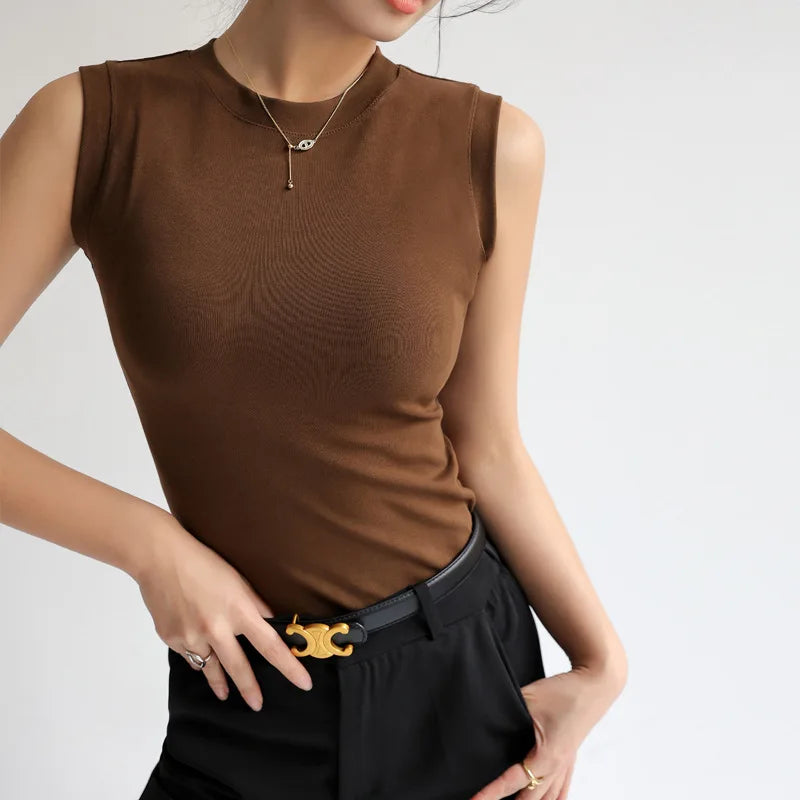 Women's Cotton Round Neck Camisole Vest