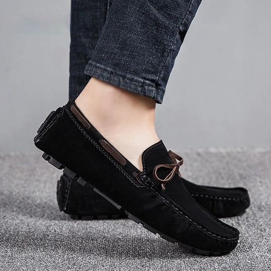 Men's Leather Loafers - Slip-On Flats, Lightweight Casual Shoes