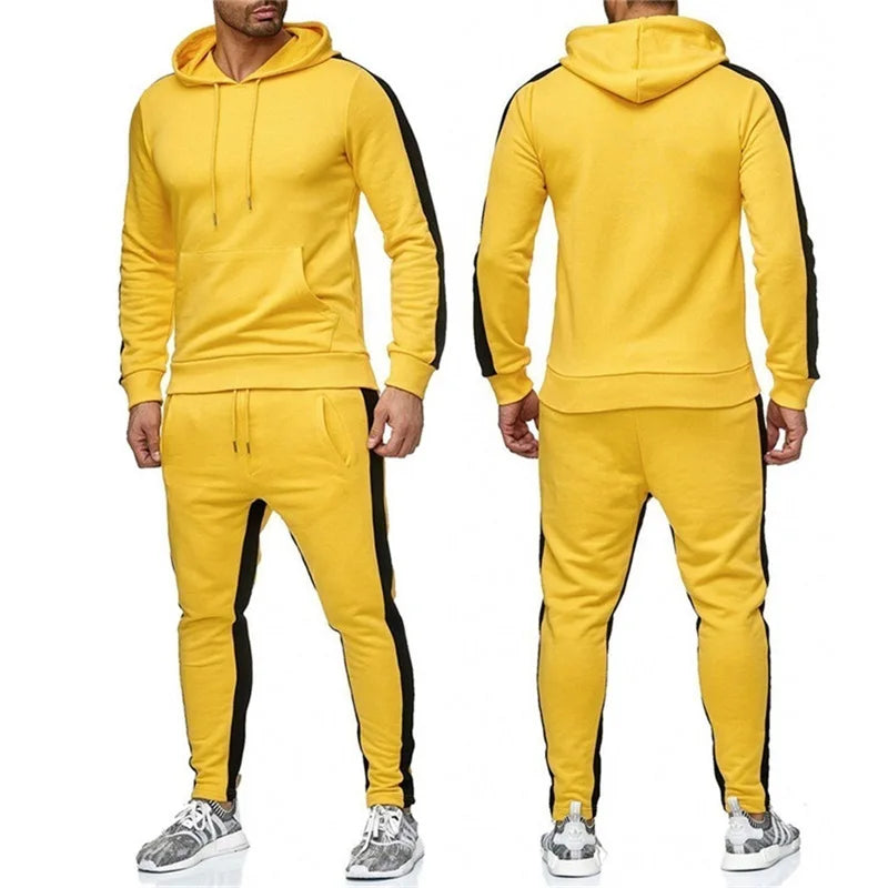 Men's 2-Piece Tracksuit Set with Hooded Sweatshirt - Stylish Athletic Wear