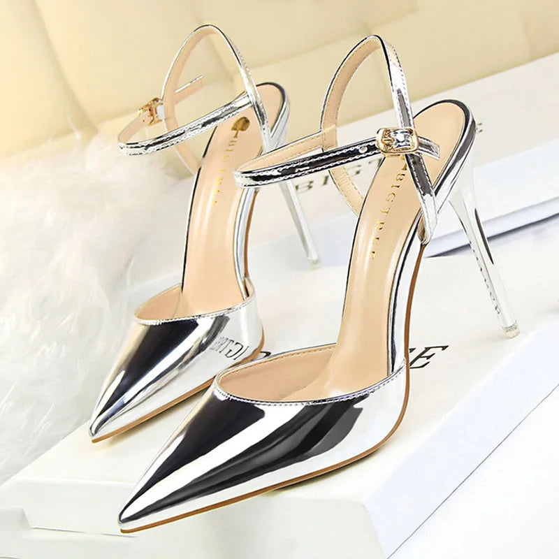 Women's Elegant Pointed Toe Buckle High Heels