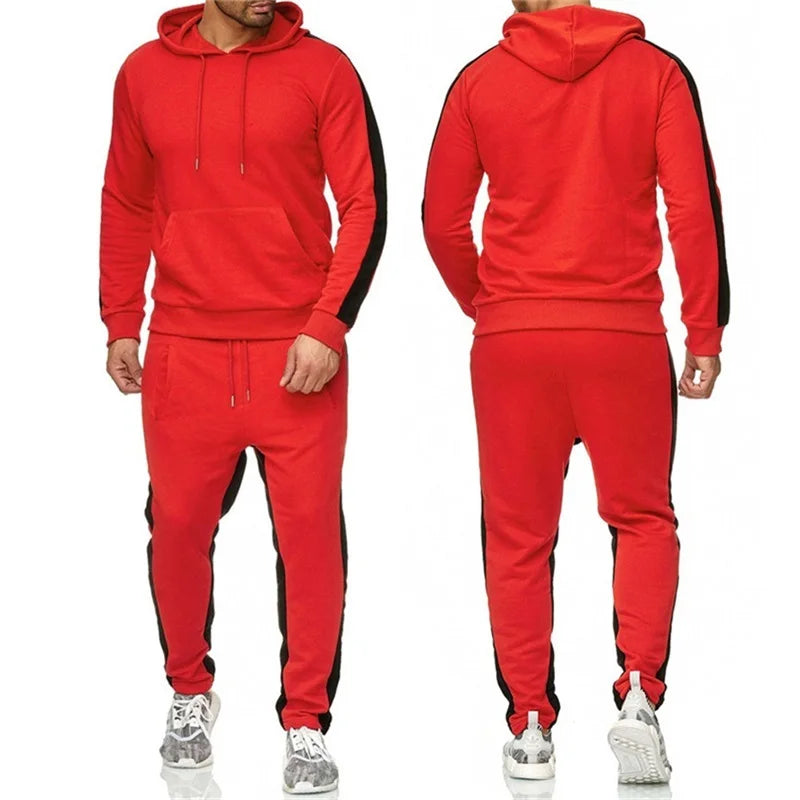Men's 2-Piece Tracksuit Set with Hooded Sweatshirt - Stylish Athletic Wear