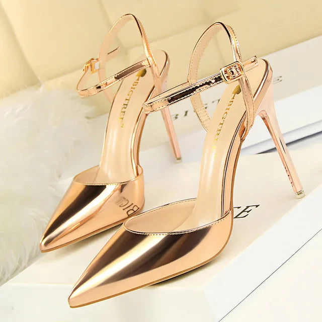 Women's Elegant Pointed Toe Buckle High Heels