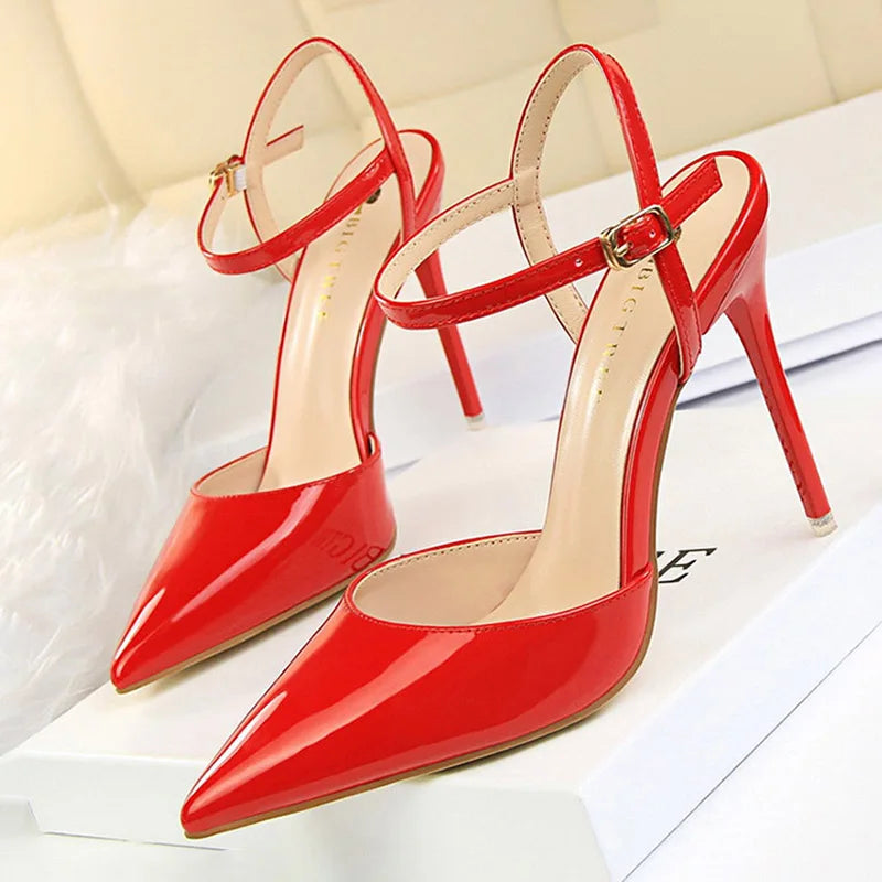 Women's Elegant Pointed Toe Buckle High Heels