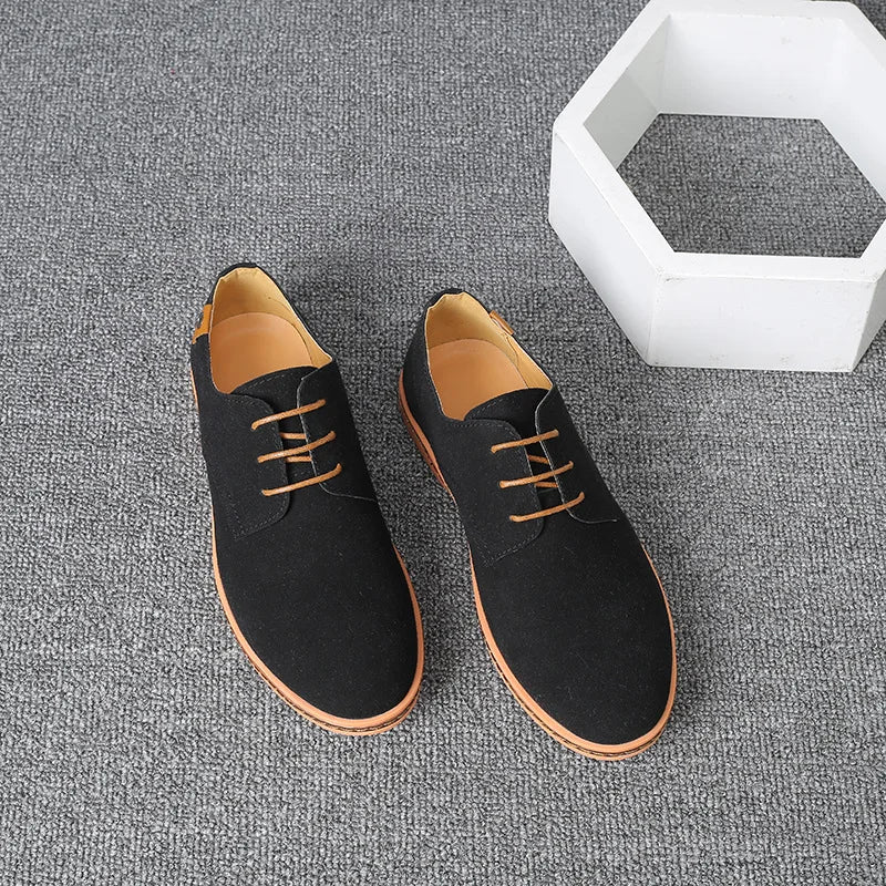 Men's Casual Faux Suede Lace-Up Shoes - Various Colors