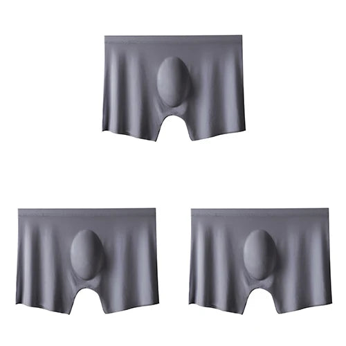 3-pack Men's Ultra-Thin Breathable Seamless Ice Silk Hipster Boxers