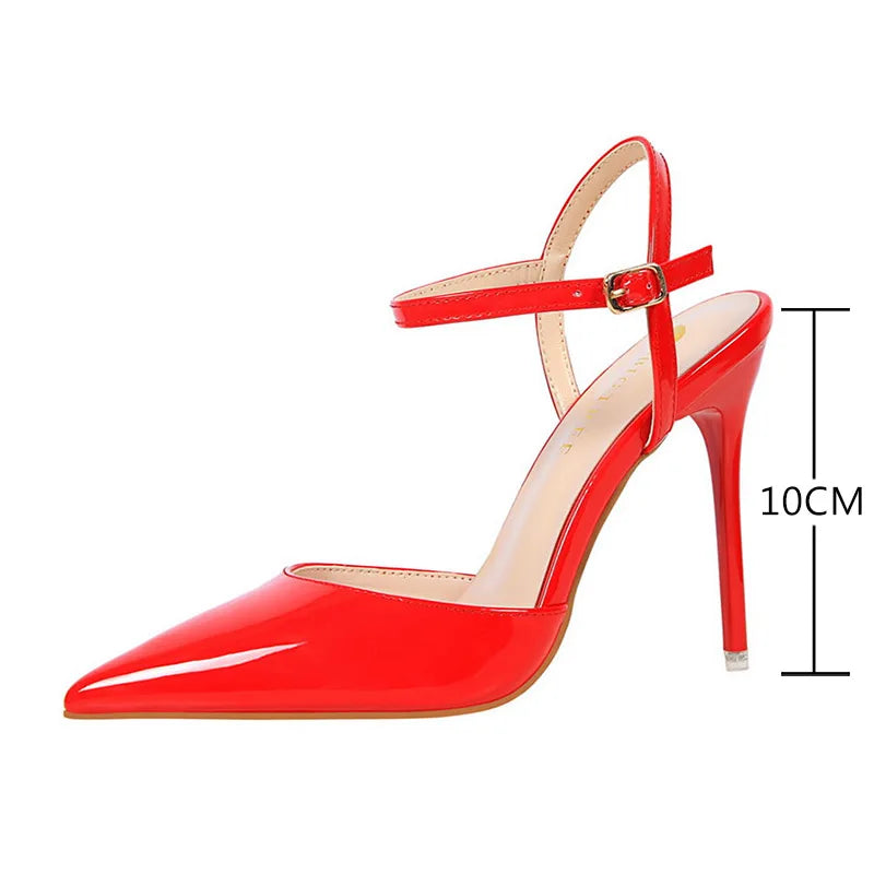 Women's Elegant Pointed Toe Buckle High Heels