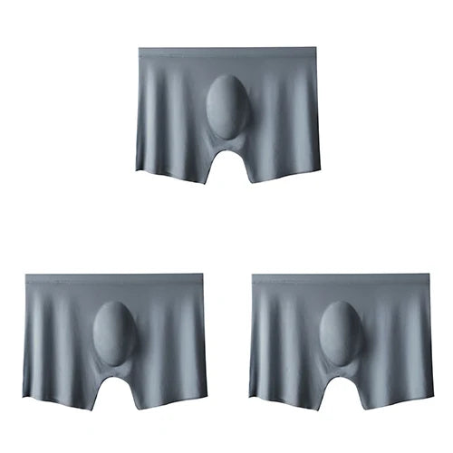 3-pack Men's Ultra-Thin Breathable Seamless Ice Silk Hipster Boxers