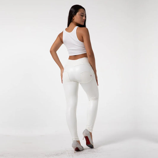 Women's Faux Leather High-Waisted Slim Fit Pants