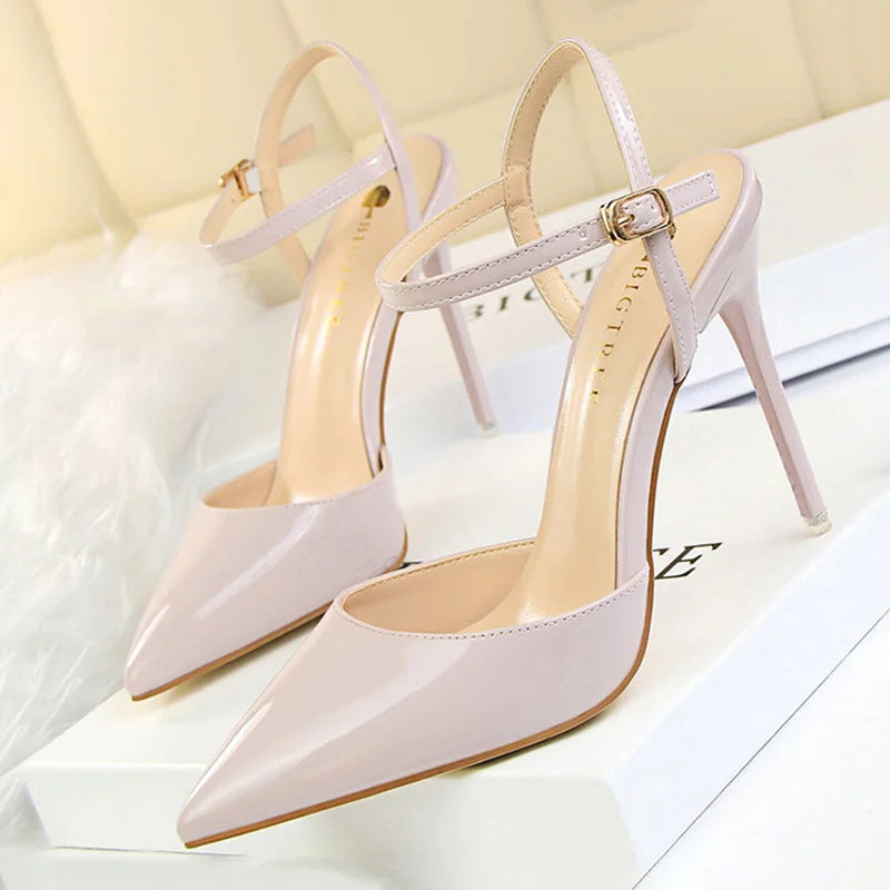 Women's Elegant Pointed Toe Buckle High Heels