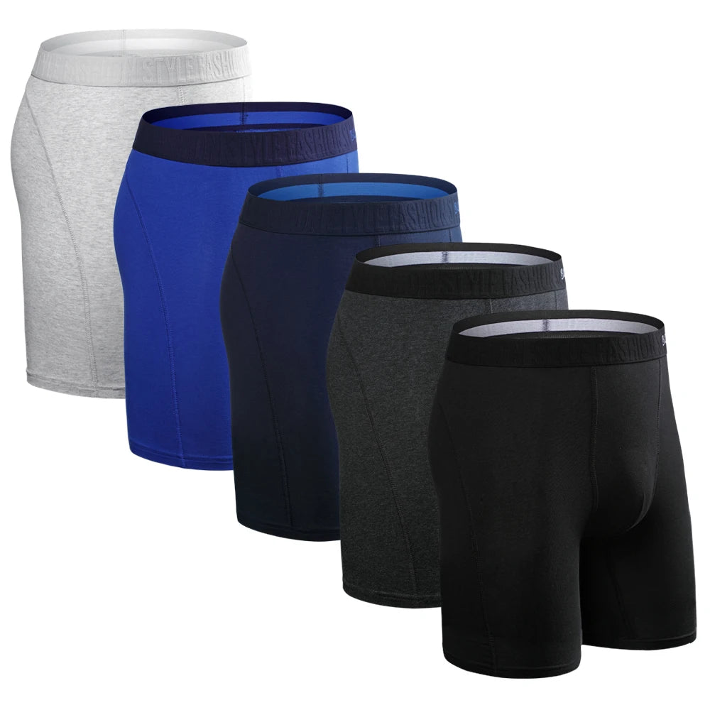 5 Pack Men's Cotton Boxer Shorts – Comfortable Breathable Men's Underwear Set