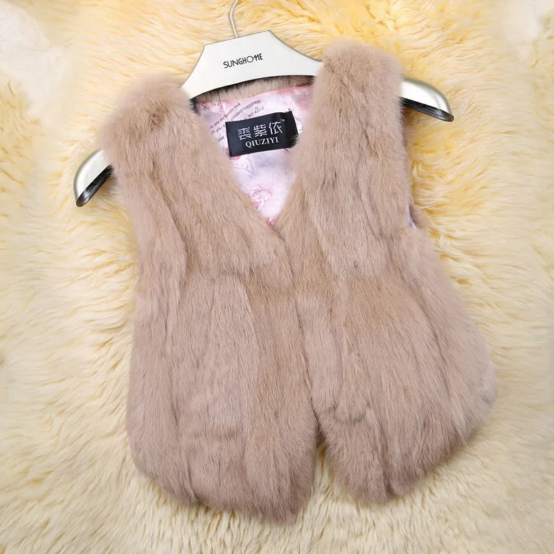 Women's Rabbit Fur Gilet - Luxury Fuzzy Vest