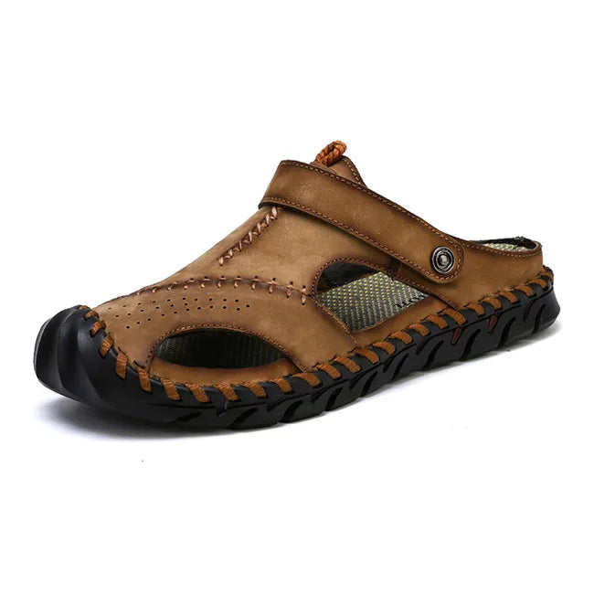 Premium Genuine Leather Men’s Casual Sandals – Comfortable & Stylish Footwear for Men
