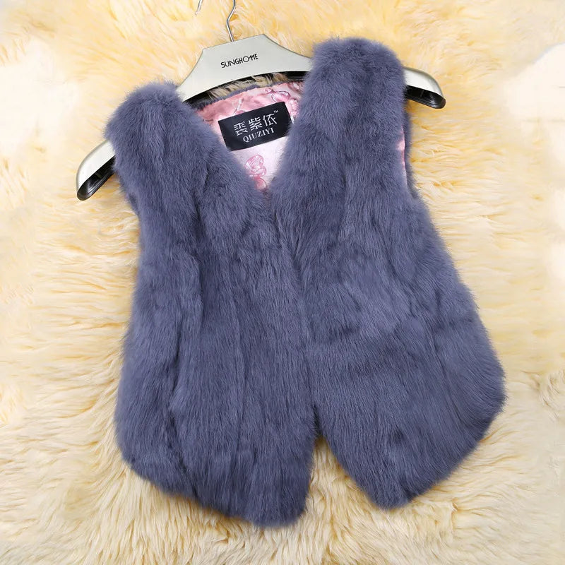 Women's Rabbit Fur Gilet - Luxury Fuzzy Vest