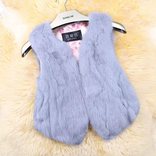 Women's Rabbit Fur Gilet - Luxury Fuzzy Vest