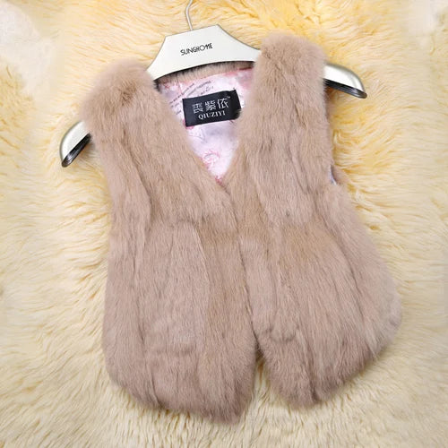 Women's Rabbit Fur Gilet - Luxury Fuzzy Vest
