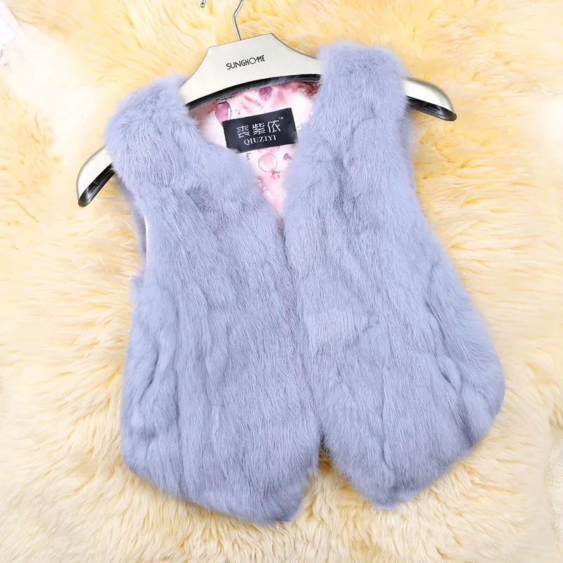 Women's Rabbit Fur Gilet - Luxury Fuzzy Vest