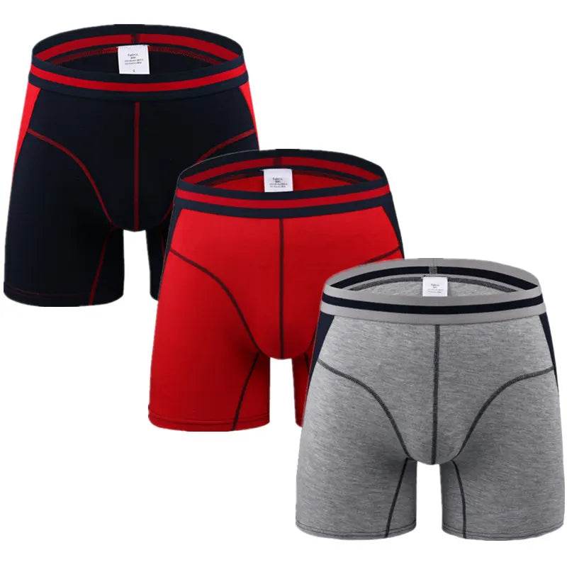 3-Pack Men's Boxer Briefs - Comfortable Long Boxers for Men