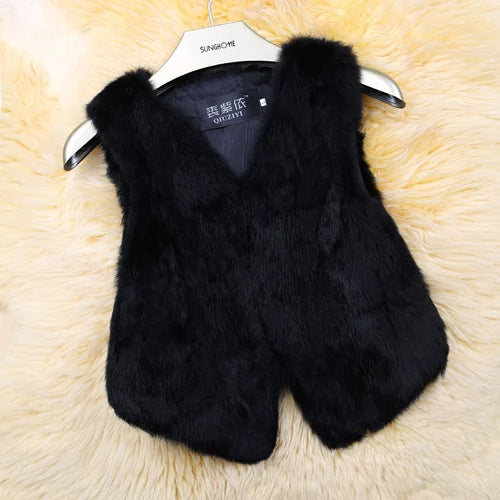 Women's Rabbit Fur Gilet - Luxury Fuzzy Vest