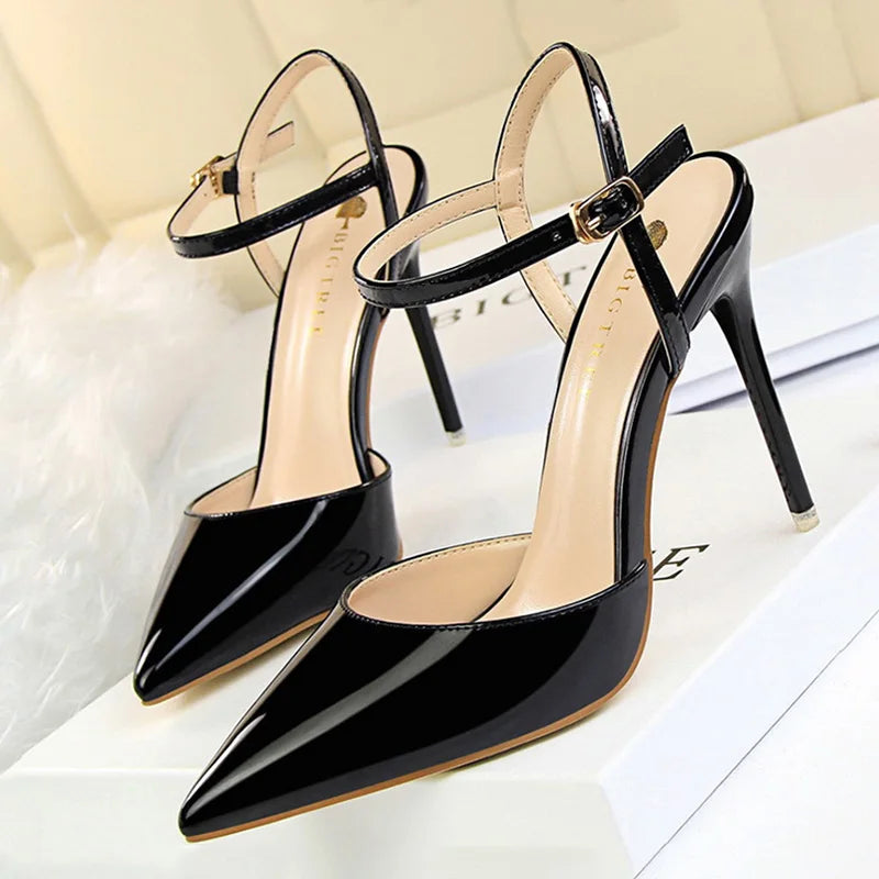 Women's Elegant Pointed Toe Buckle High Heels