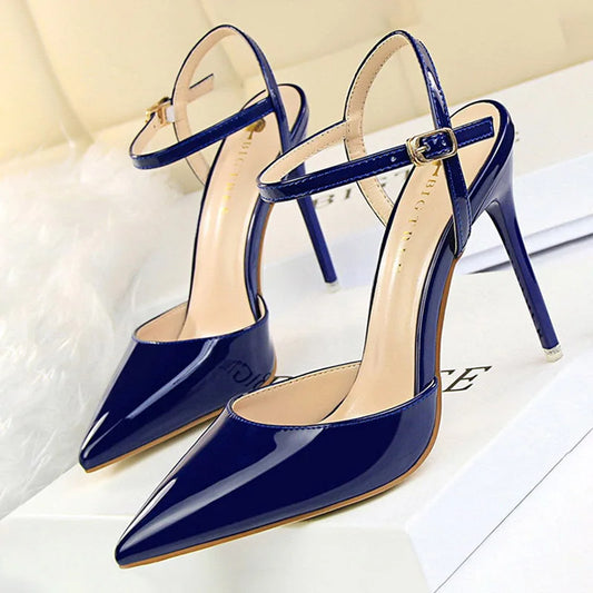 Women's Elegant Pointed Toe Buckle High Heels