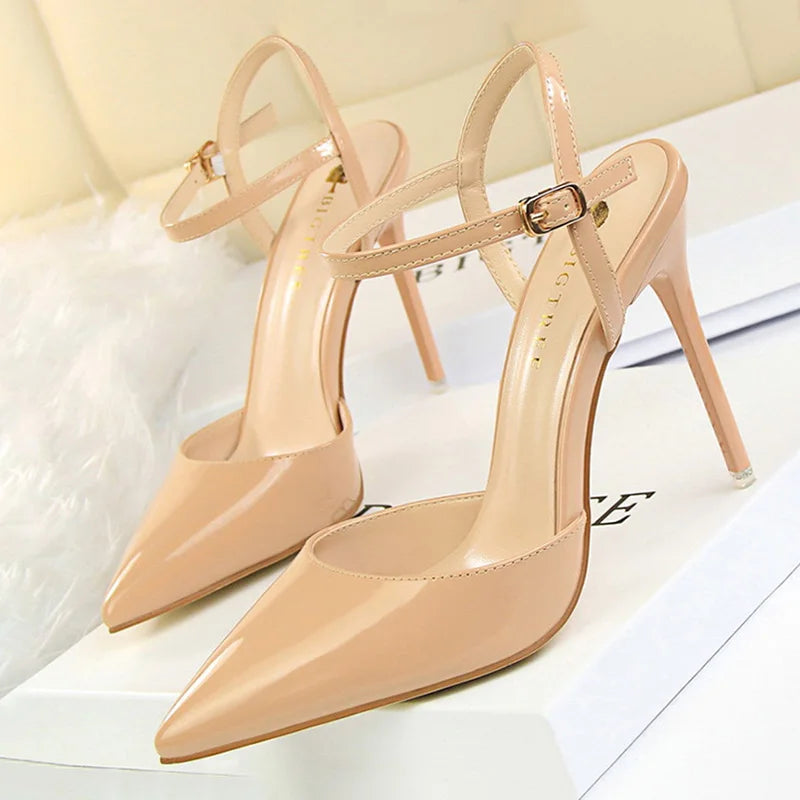 Women's Elegant Pointed Toe Buckle High Heels