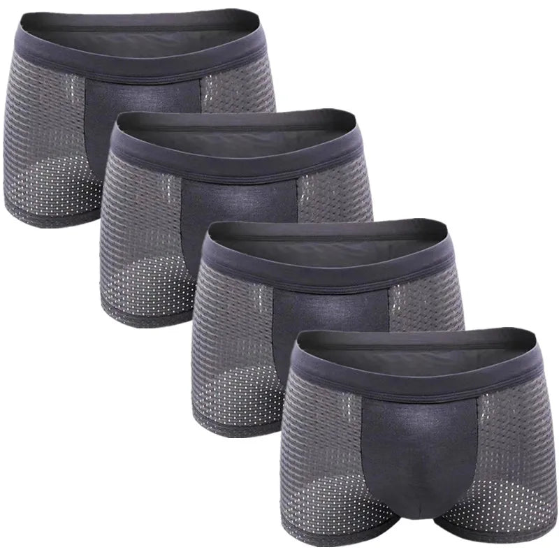 Men’s 4-Pack Mesh Transparent Boxer Shorts – Thin, Breathable, and Comfortable Underwear Set