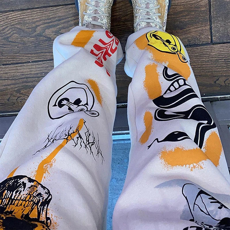 Harajuku Cartoon Skull Print Women’s Joggers - Streetwear Style