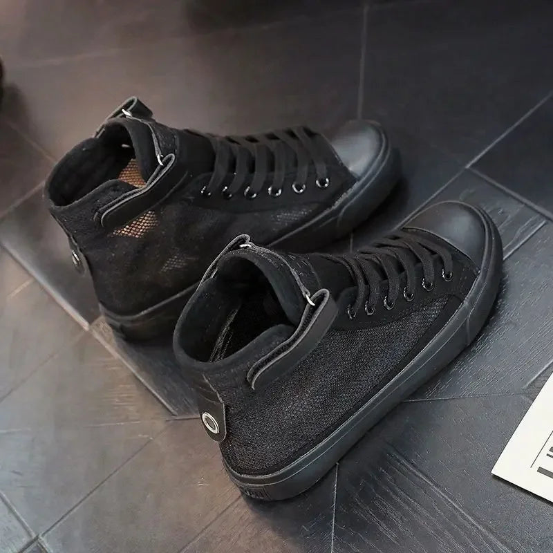 Women's High Top Mesh Lace-Up Sneakers
