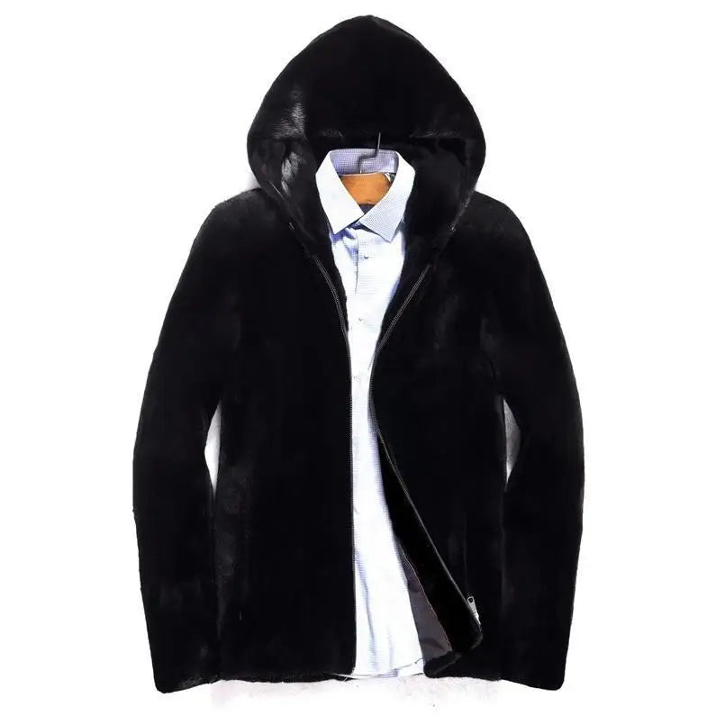 Supzoom Men's Hooded Jacket with Faux Fur and Zipper