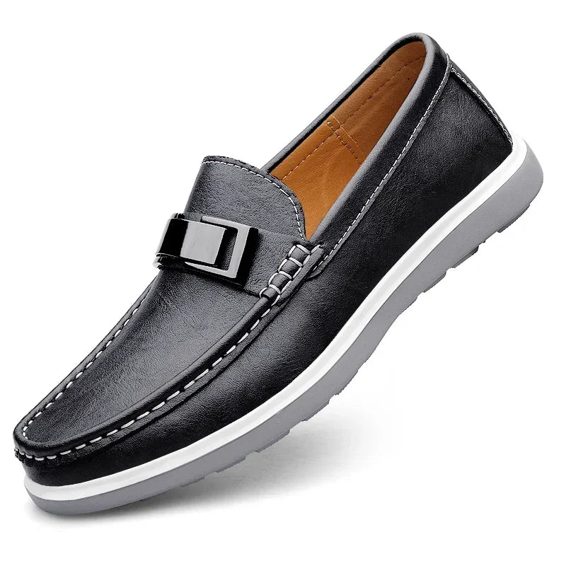 Men's Leather Casual Slip-On Loafers – Stylish and Comfortable Slip On