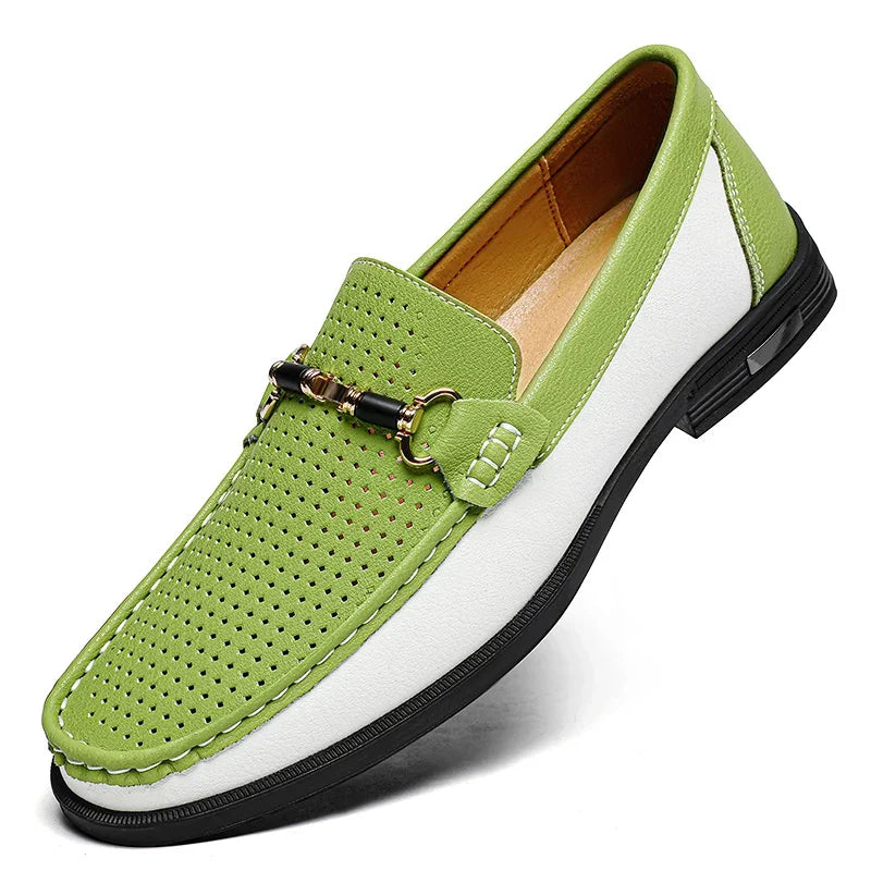 Men's Genuine Leather Loafers – Casual Slip-On Dress Shoes for Men