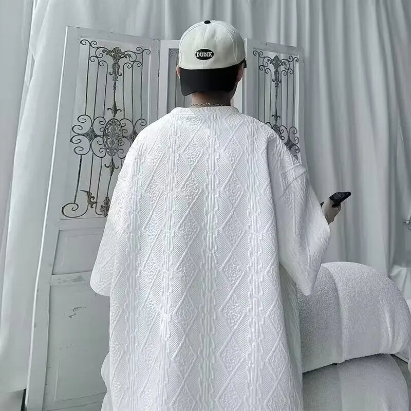 Korean Style Men's 2-Piece T-Shirt and Shorts Set