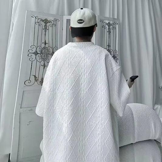 Korean Style Men's 2-Piece T-Shirt and Shorts Set