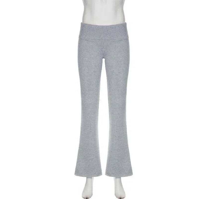 Slim Low-Waisted Flare Pants - Casual Boot Cut for Women