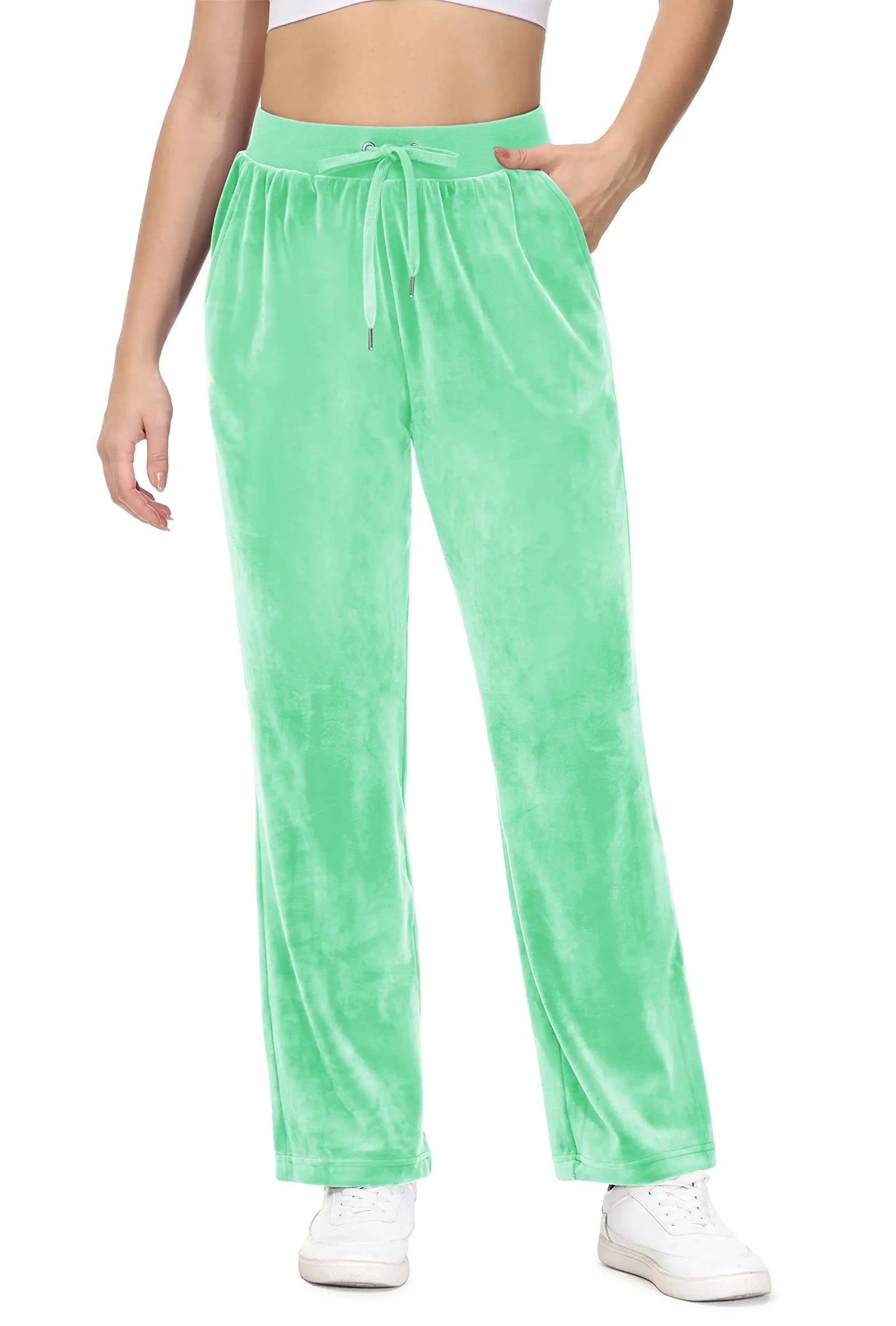Women's Fleece Jogger Sweatpants with Drawstring and Elastic Waist