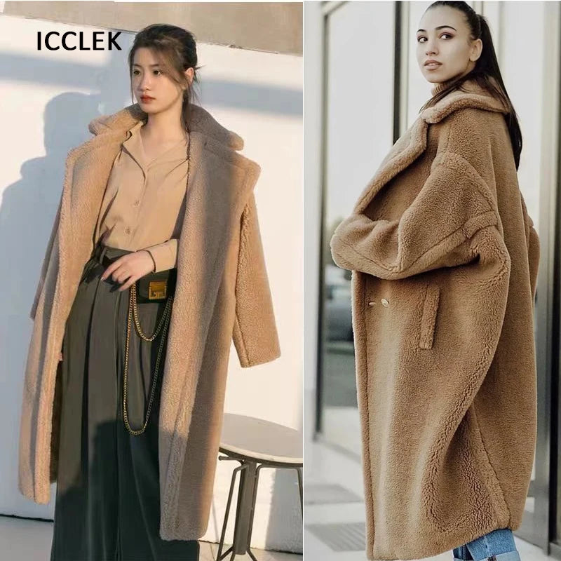 Women's Casual Loose Fit Faux Fur Coat – Thick, Warm, and Luxuriously Cozy Jacket