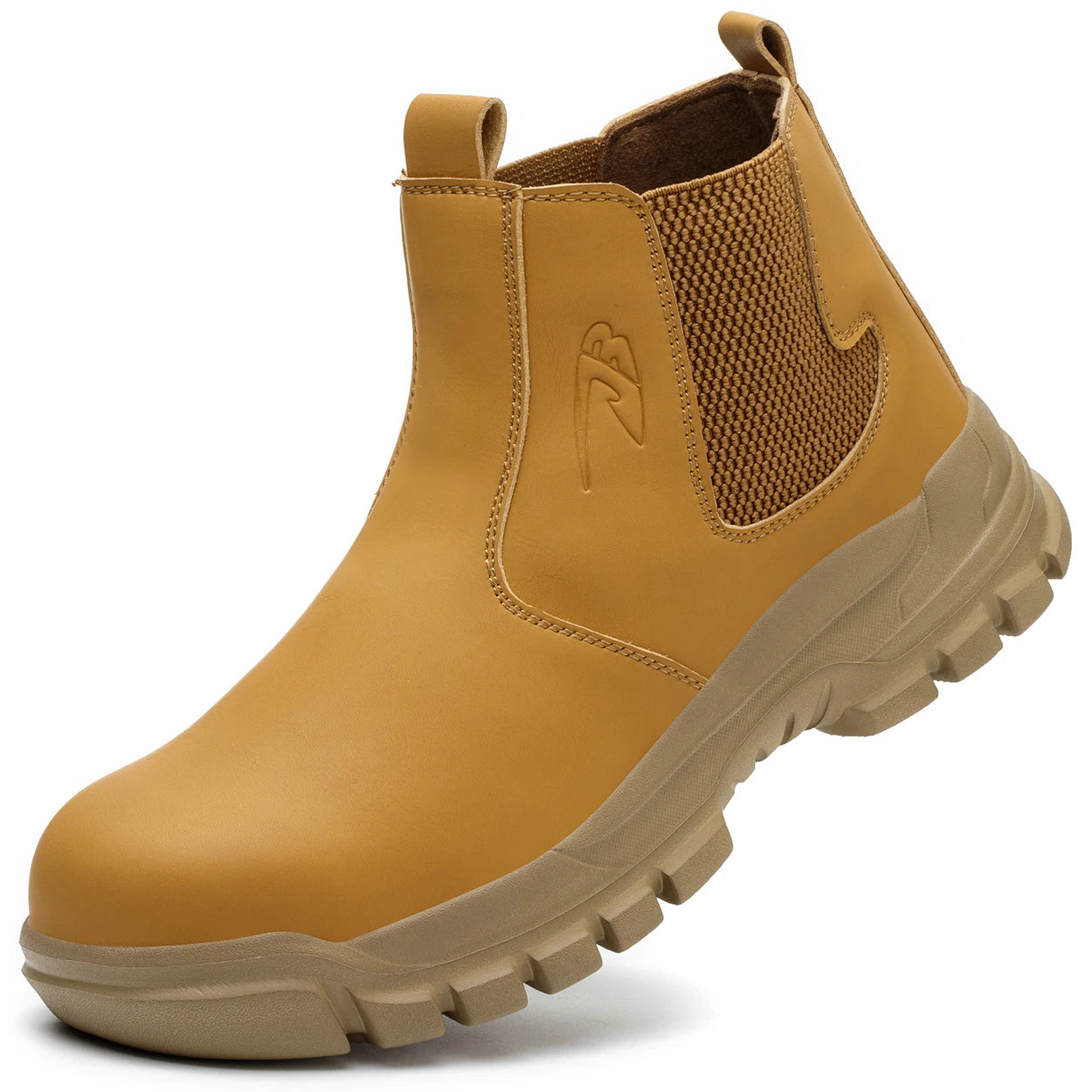 Waterproof Safety Work Shoes for Men - Steel Toe Leather Work Boots with Slip-Resistant Sole