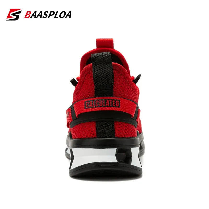 Baasploa Men's Sneakers - Breathable, Anti-Slip, Shock-Absorbing Athletic Shoes