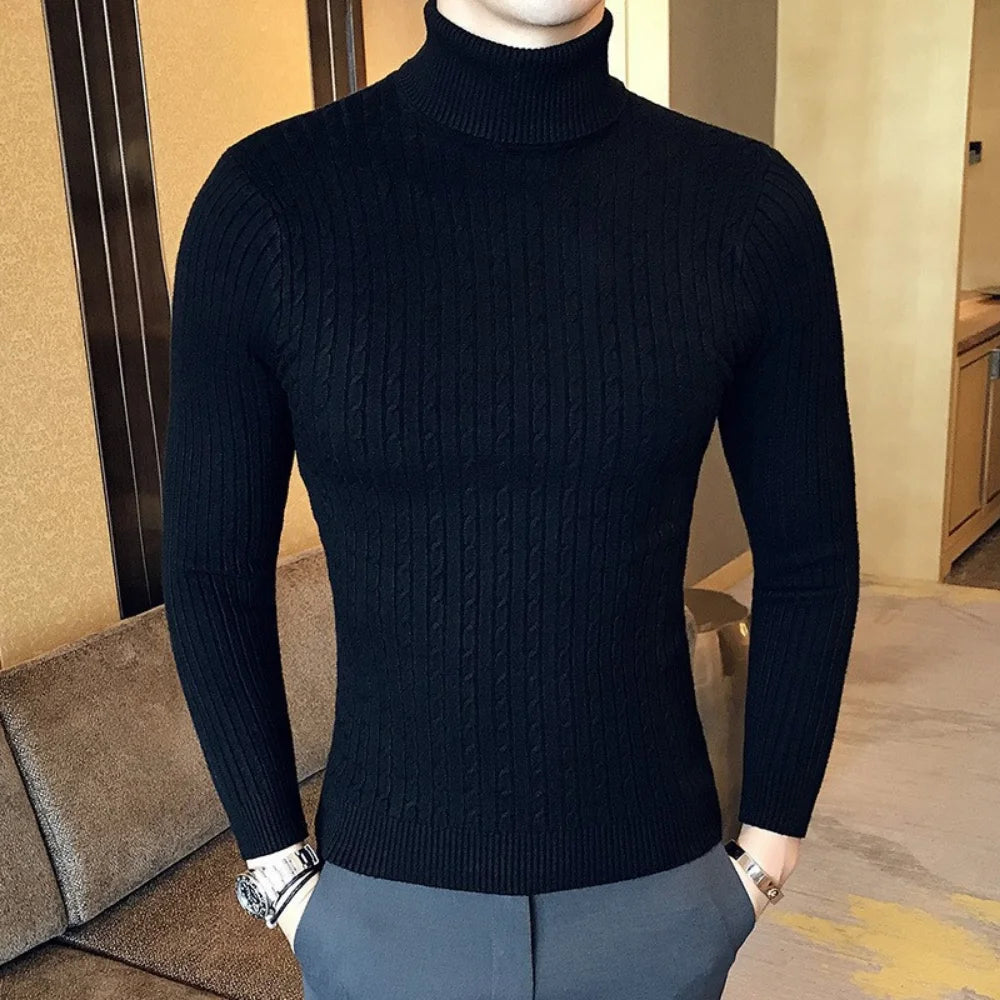 Men's Thick Knitwear Long Sleeve Turtleneck Sweater