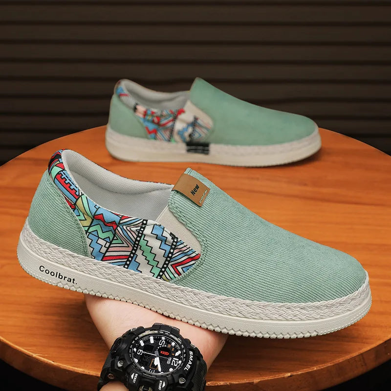 Men's Flat Canvas Slip-On Sneakers