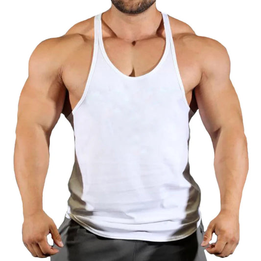 Men's Y-Back Cotton Tank Top – Breathable Activewear Vest