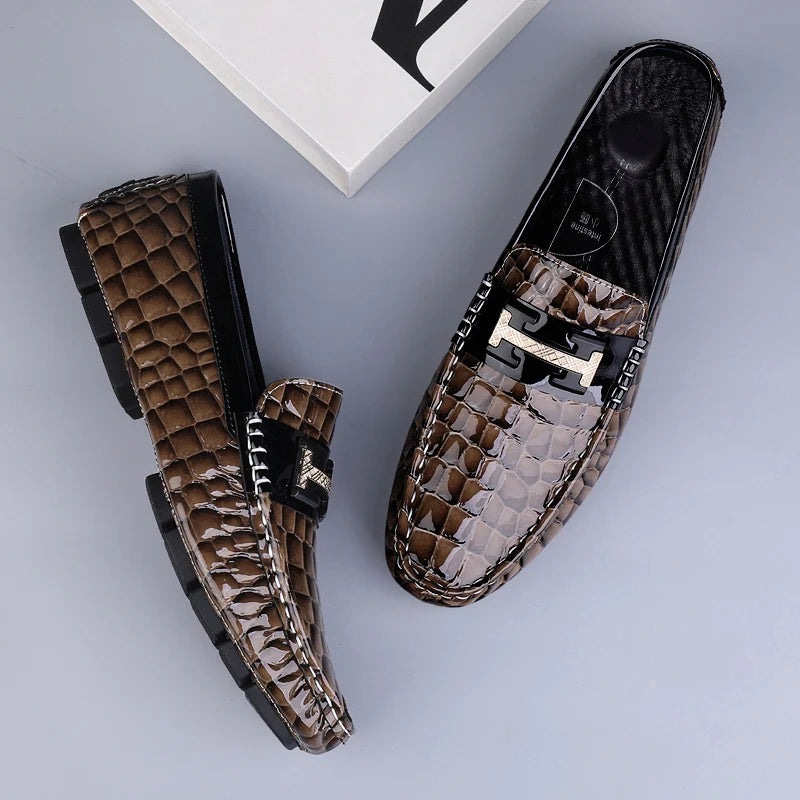 Men's Genuine Leather Slip-On Loafers – Stylish & Comfortable Dress Shoes for Men