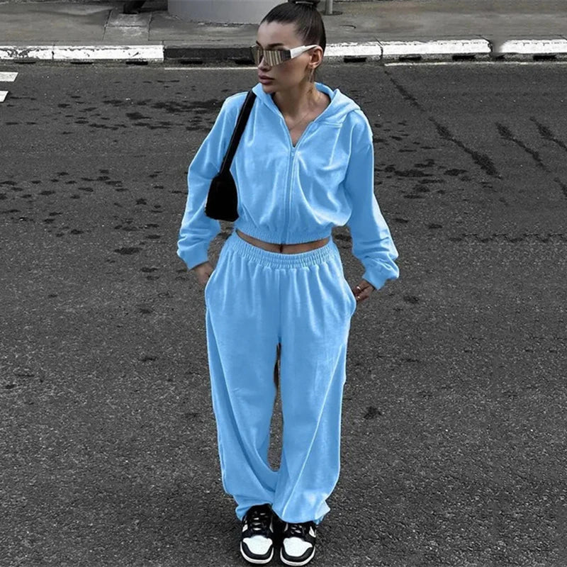 Women's 2-Piece Long Sleeve Hoodie & Sweatpants Set