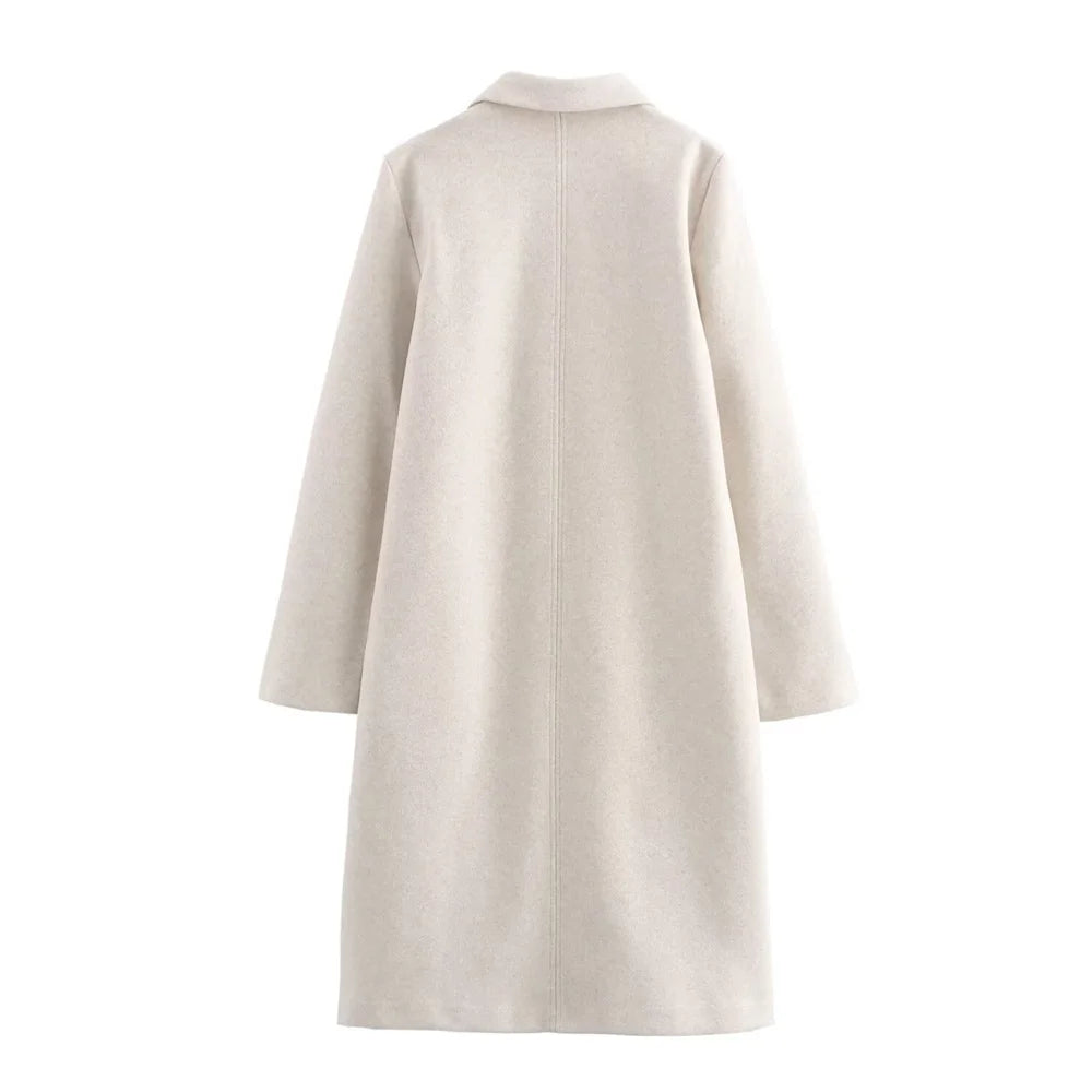 Women's Oversized Soft Long Coat with Button Closure