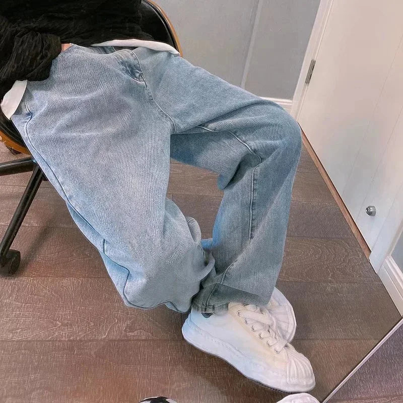 Men's Baggy Jeans - Oversized Straight Fit Wide Leg Denim Pants