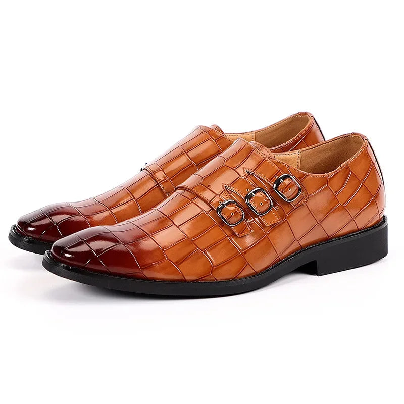 Men's Classic Luxury Faux Leather Slip-On Oxford Dress Shoes - Elegant and Comfortable Footwear