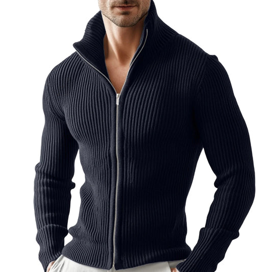 Men's Slim Fit Zipper Stand Collar Jacket