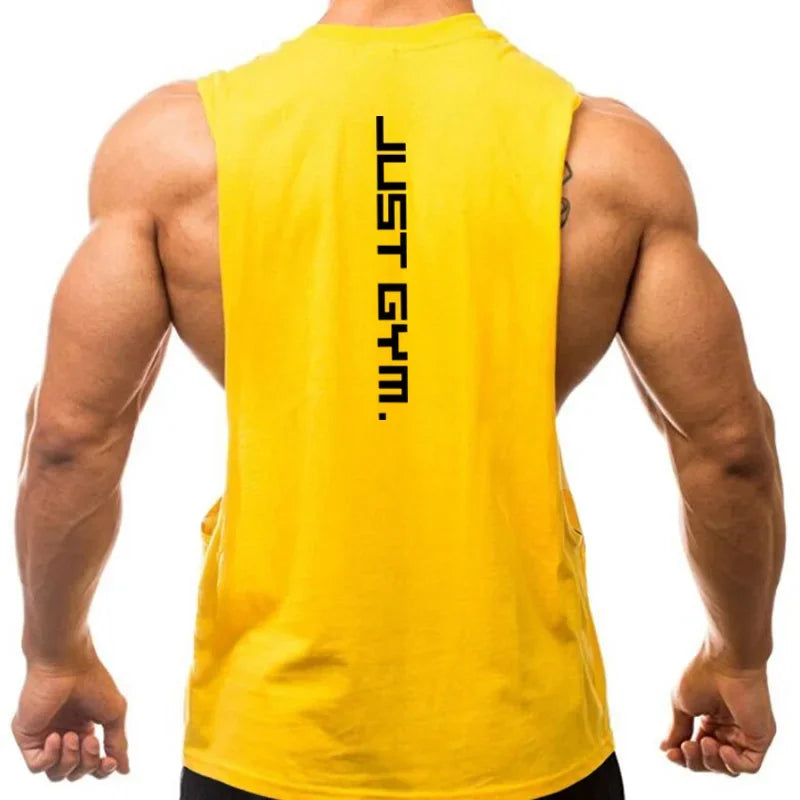 Just Gym Men's Fitness Tank Top - Side Cut Tee for Optimal Performance and Style