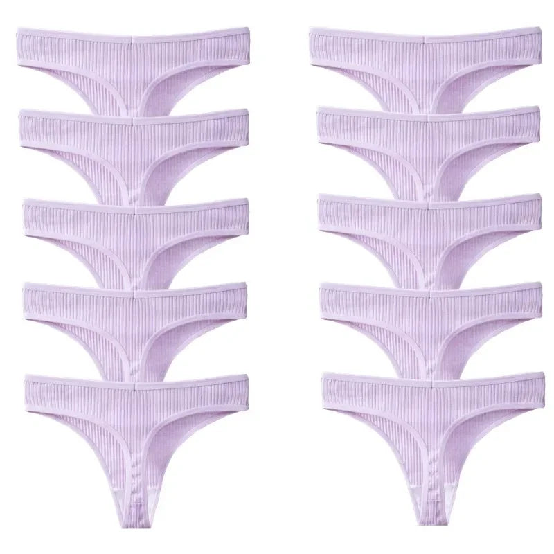 10Pack Women's Cotton Thongs - Comfortable Fit Thong's