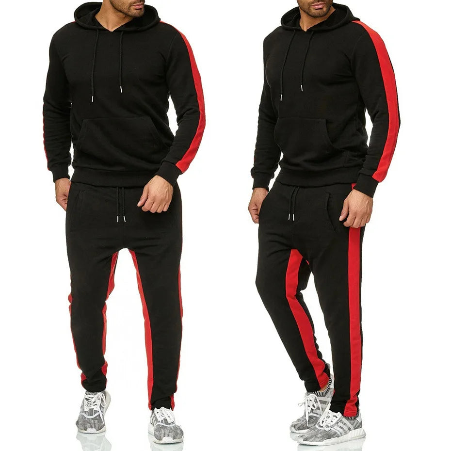 Men's 2-Piece Tracksuit Set with Hooded Sweatshirt - Stylish Athletic Wear